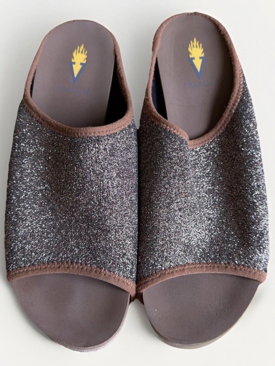 Volatile Shoes - Volatile Wedge Sandals Women 8 Bronze Glitter Slide Comfortable Stylish Design